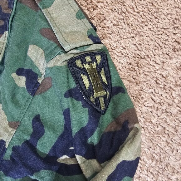 US Army Woodland M65 Field Jacket Medium Regular Engineer Brigade SSI - Picture 6 of 14